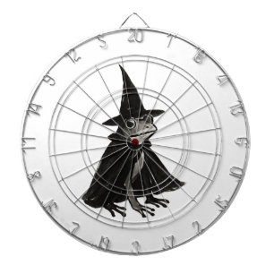 The Witch Frog – Ink Brush Halloween Design on Dartboard