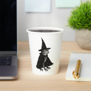 The Witch Frog – Ink Brush Halloween Design on Paper Cups