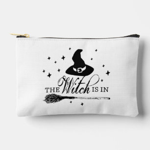 The Witch Is In Halloween Witch Hat & Broomstick Accessory Pouch