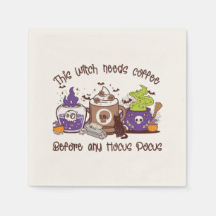 The Witch Needs Coffee - Coffee Lover Napkin