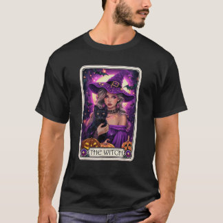 The Witch Tarot Card Halloween Gothic Witchy Vibes T-Shirt