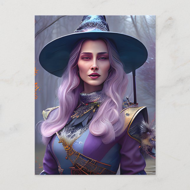 The Witch With Purple Hair Postcard (Front)