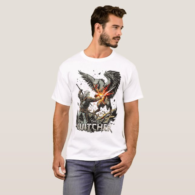 The Witcher Monster Hunter – Fantasy Warrior T-Shi T-Shirt (Front Full)