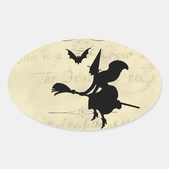 The Witches Ball Halloween Oval Sticker (Front)
