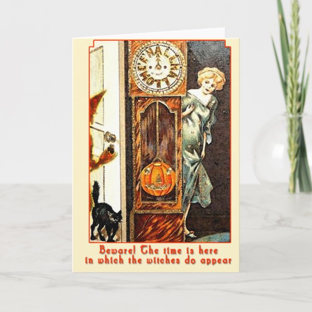The Witching Hour Vintage Halloween Art Card (Front)