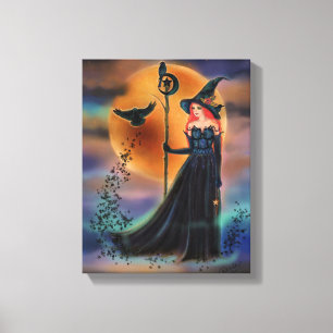 The witching hour witch by Renee Lavoie Canvas Print