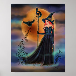 The witching hour witch by Renee Lavoie Poster