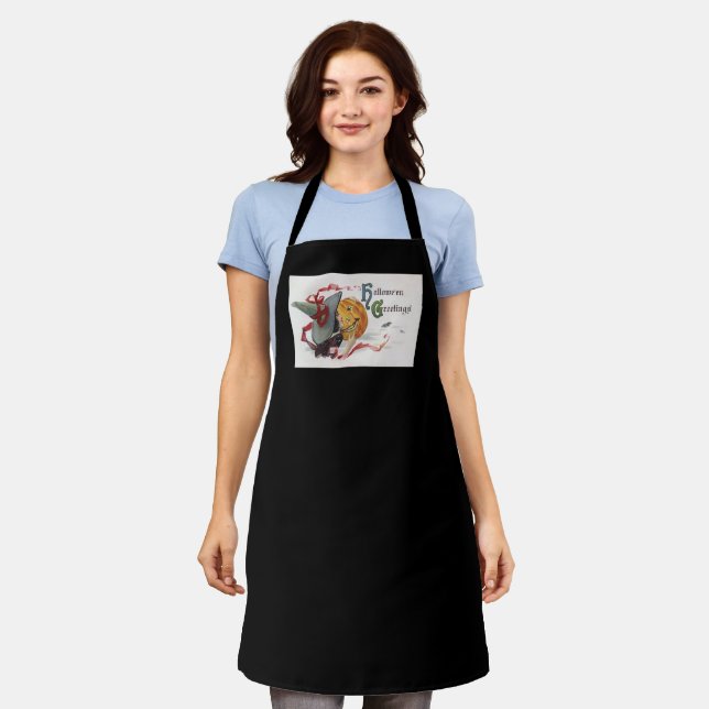 The Witch's Kiss: a Jack o Lantern on Halloween Apron (Worn)
