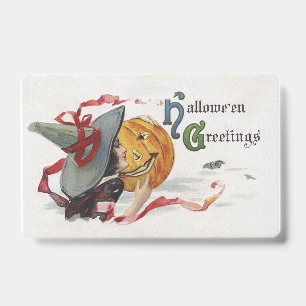 The Witch's Kiss: a Jack o Lantern on Halloween ID Badge