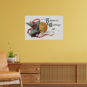 The Witch's Kiss: a Jack o Lantern on Halloween Poster