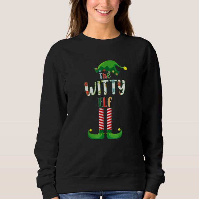 The Witty Elf Matching Family Christmas Py Pajama Sweatshirt (Front)