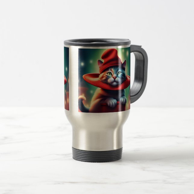 the wizard cat travel mug (Front Right)