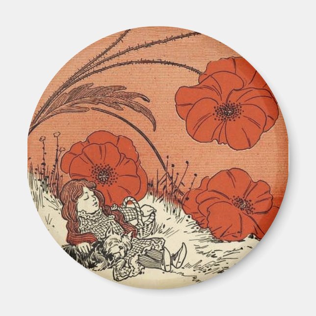 The Wizard of Oz Dorothy and Toto in the Poppies Magnet (Front)