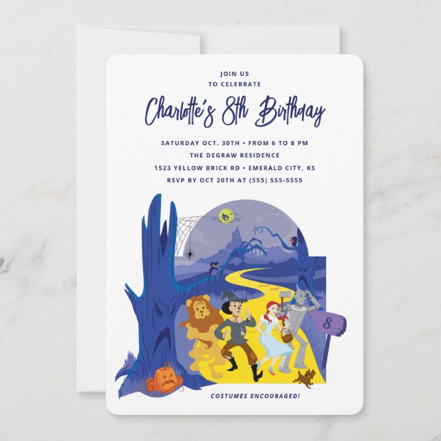 The Wizard of Oz Halloween Birthday Party  Invitation (Front)