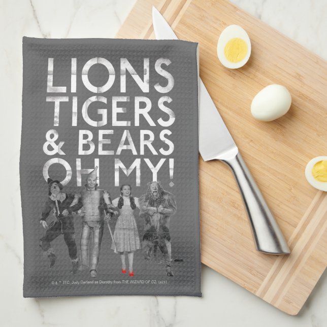 The Wizard Of Oz™ | Lions Tigers & Bears Oh My! Tea Towel (Quarter Fold)