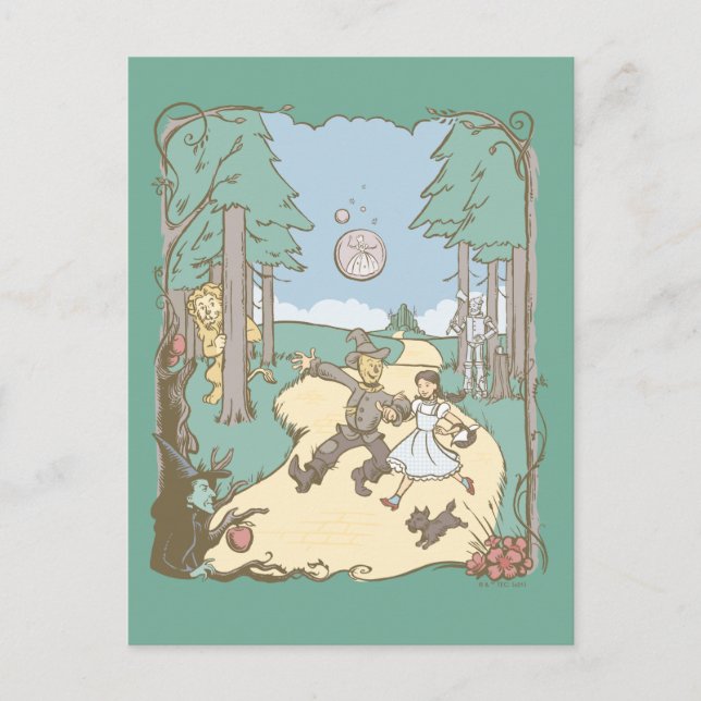 The Wizard Of Oz™ | Storybook Yellow Brick Road Postcard (Front)