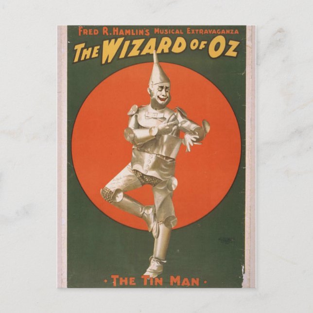 The Wizard of Oz, 'The Tin Man' Retro Theatre Postcard (Front)