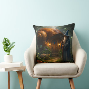 The wizard of the Shell fantasy snail accent throw Cushion