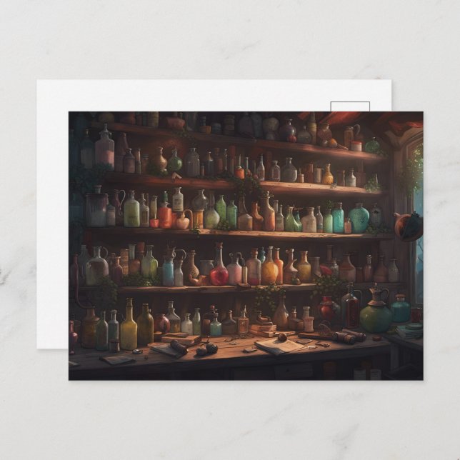 The Wizards Apothecary | Digital Art Postcard (Front/Back)