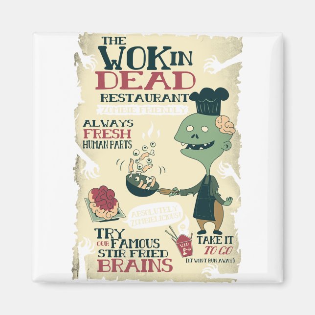 The wok in dead famous brains magnet (Front)