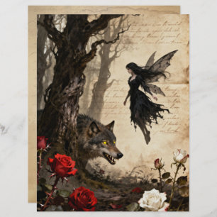 The Wolf and The Fairy Scrapbook Paper
