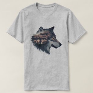 The wolf and the flock of sheep T-Shirt