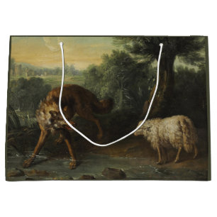 The Wolf and the Lamb (by Jean-Baptiste Oudry) Large Gift Bag