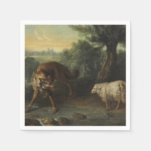 The Wolf and the Lamb (by Jean-Baptiste Oudry) Napkin