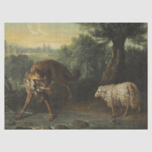 The Wolf and the Lamb (by Jean-Baptiste Oudry) Tissue Paper