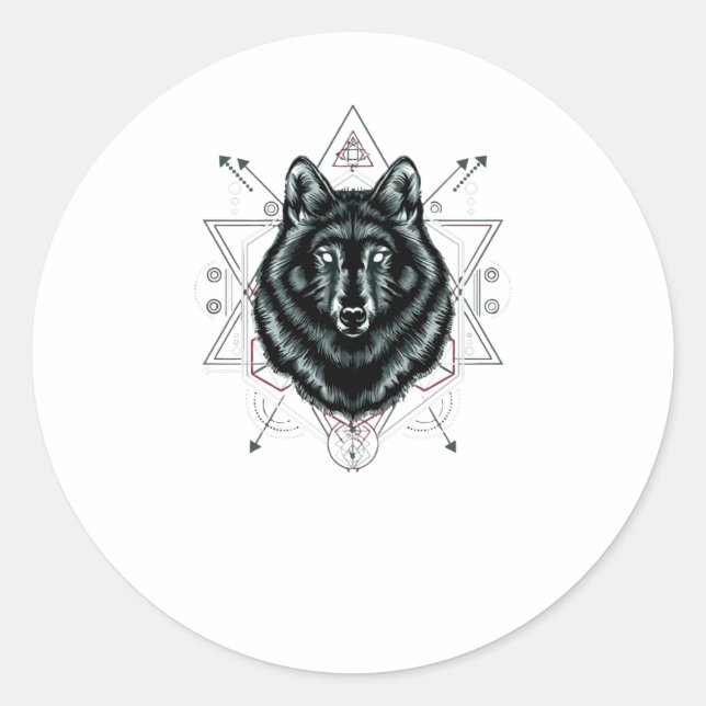 The Wolf Classic Round Sticker (Front)