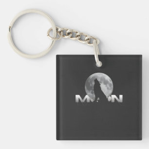 the wolf`s cry under the full moon key ring