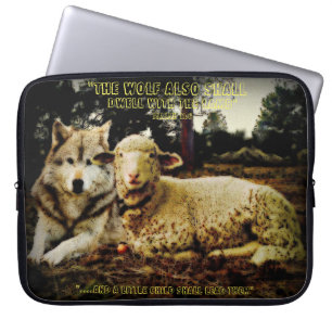 "The wolf shall dwell with the lamb" laying down Laptop Sleeve