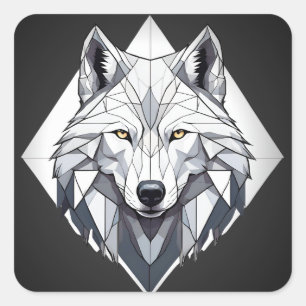 The wolf that changes the rules of the game!" square sticker