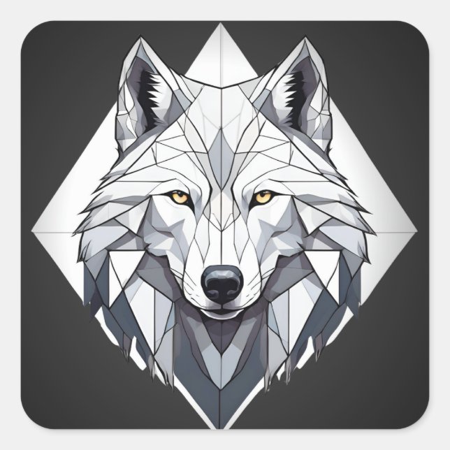 The wolf that changes the rules of the game!" square sticker (Front)