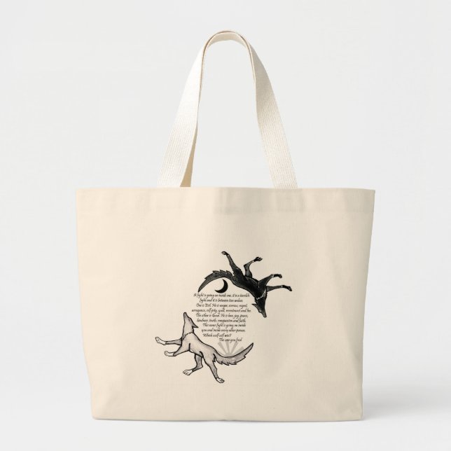 The Wolf that Feeds Large Tote Bag (Front)