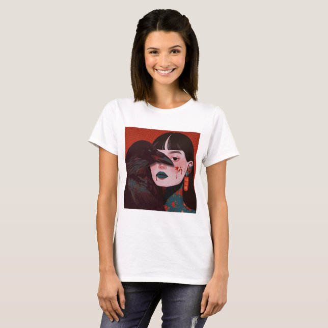 The woman and the crow T-Shirt (Front Full)