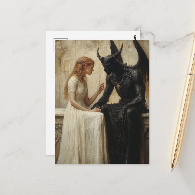 The Woman and the Demon Postcard (Front/Back In Situ)