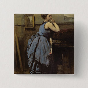 The Woman in Blue, 1874 15 Cm Square Badge