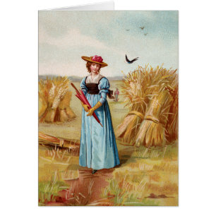The Woman in the Wheat Field Folded Card