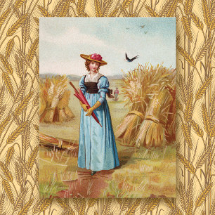 The Woman in the Wheatfield Postcard