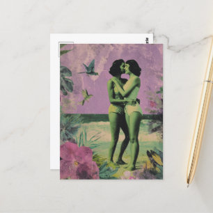 The Women at the Beach Telling Secrets Postcard