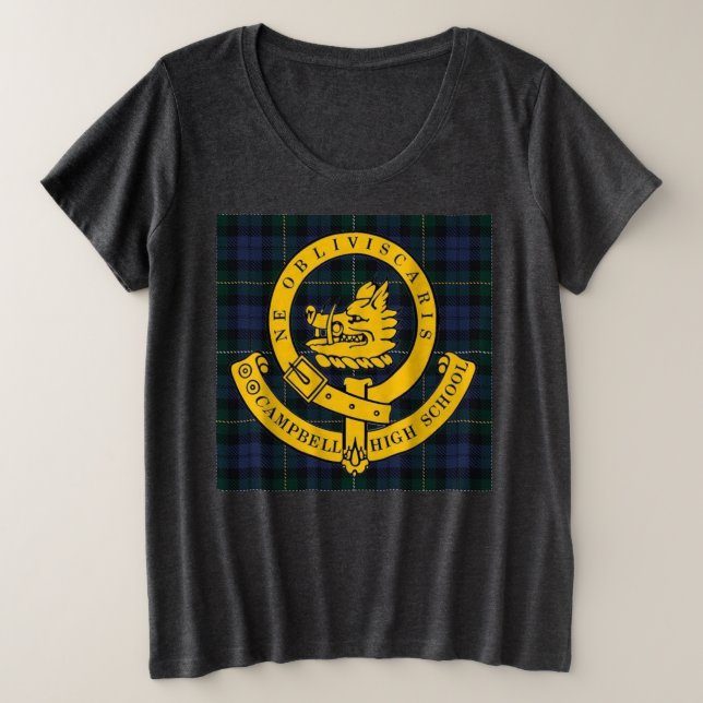 The Womens Loose-fit Tartan Tee (Design Front)