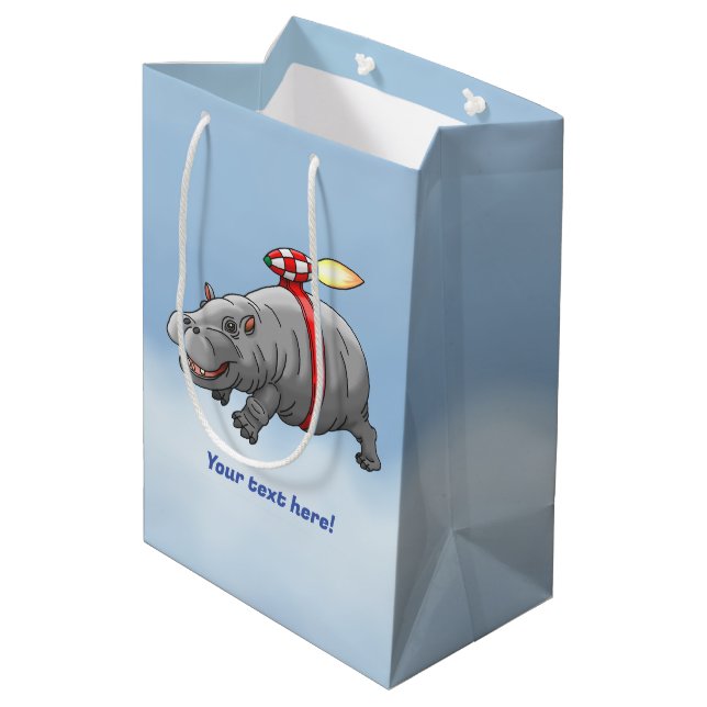 The Wonderful Rocket Hippo Medium Gift Bag (Back Angled)