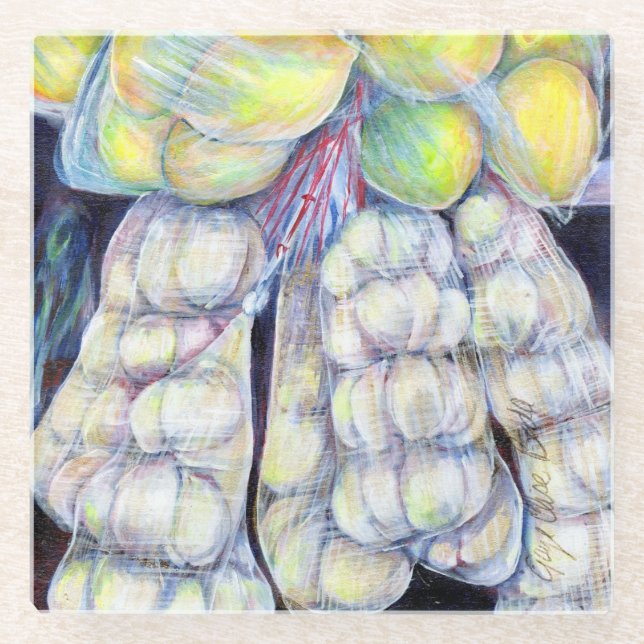 The Wonders of the Wet Markets, Singapore Glass Coaster (Front)