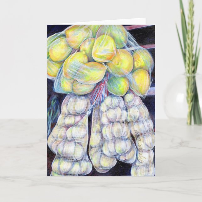 The Wonders Of The Wet Markets, Singapore Greeting Card (Front)