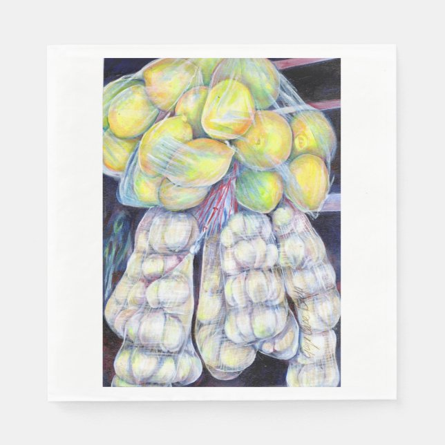 The Wonders of the Wet Markets, Singapore Napkin (Front)