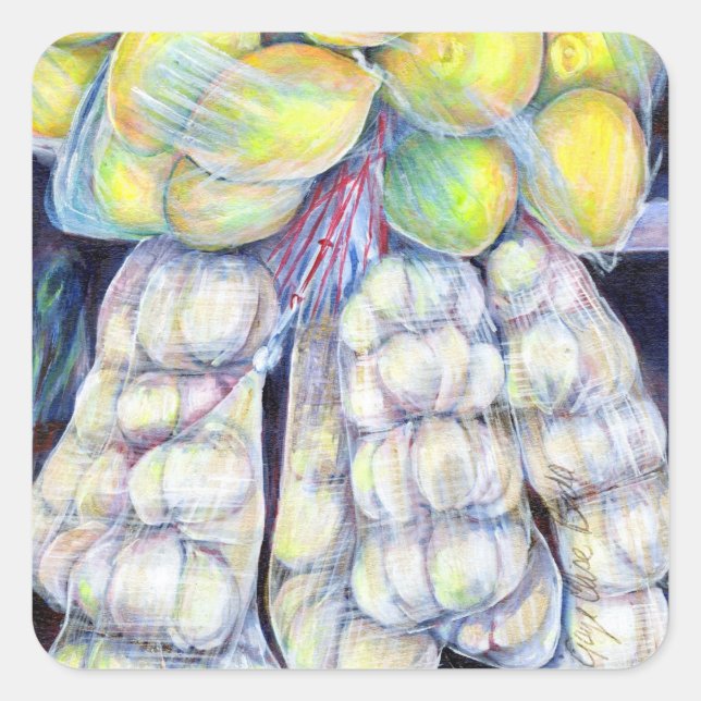 The Wonders of the Wet Markets, Singapore Square Sticker (Front)