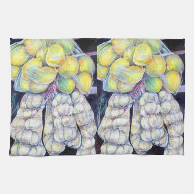 The Wonders of the Wet Markets, Singapore Tea Towel (Horizontal)