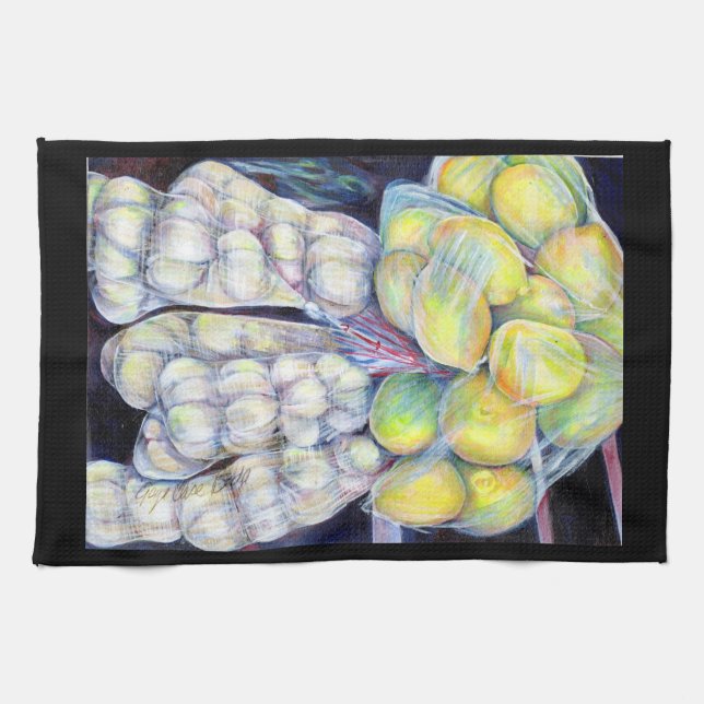 The Wonders of the Wet Markets, Singapore Tea Towel (Horizontal)