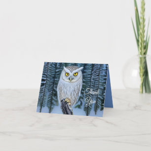 The Woodland North Woods Little Grey Owl Thank You Card